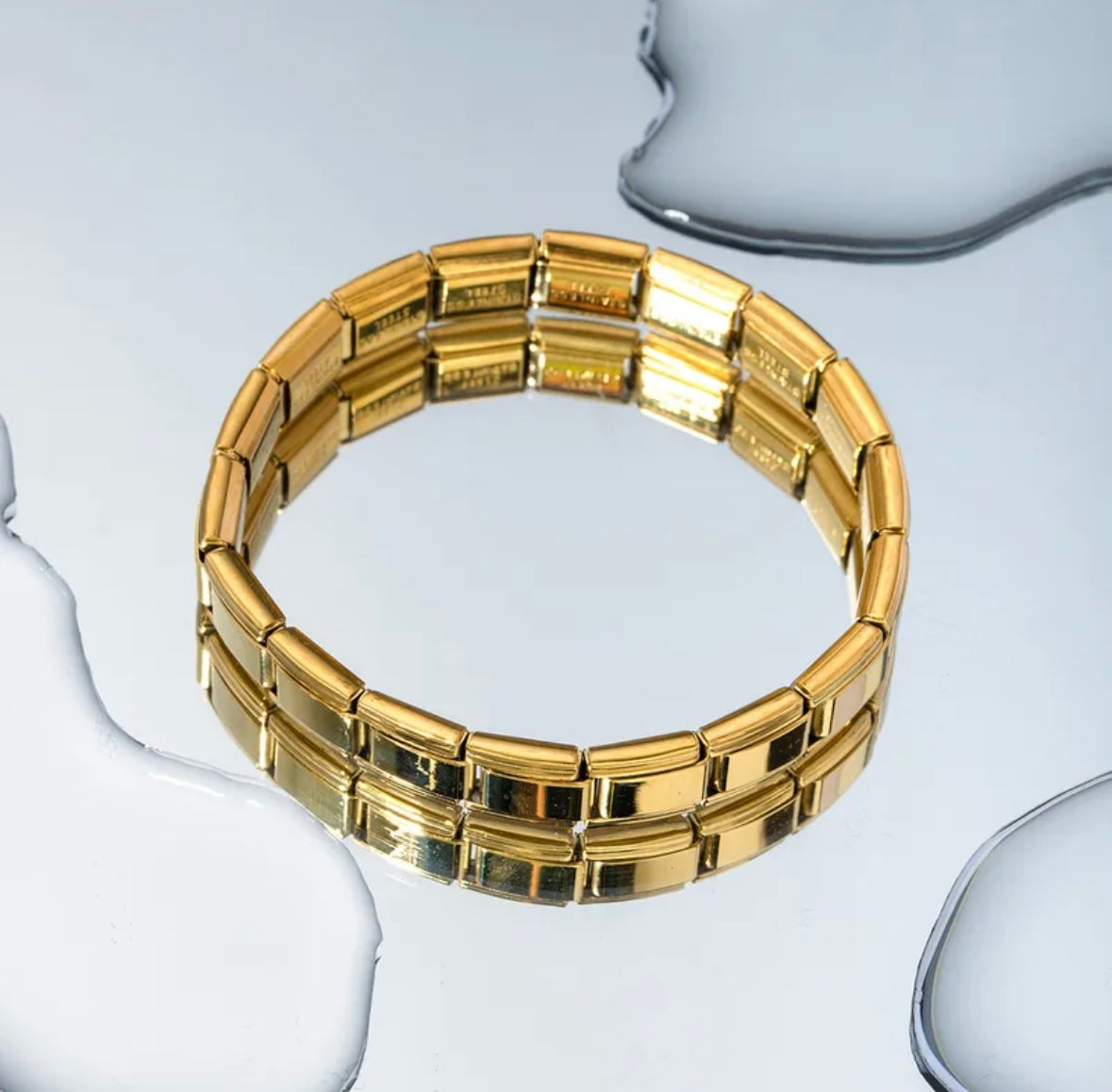 B172 Pulsera dorada acero inoxidable 18K