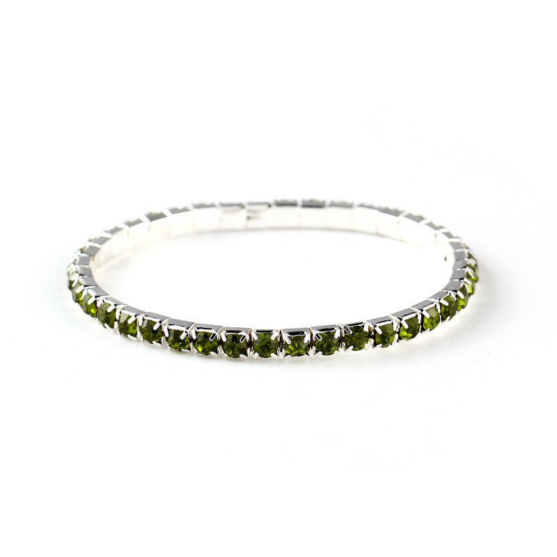 B651 pulsera diamantes negros aleacion elástica