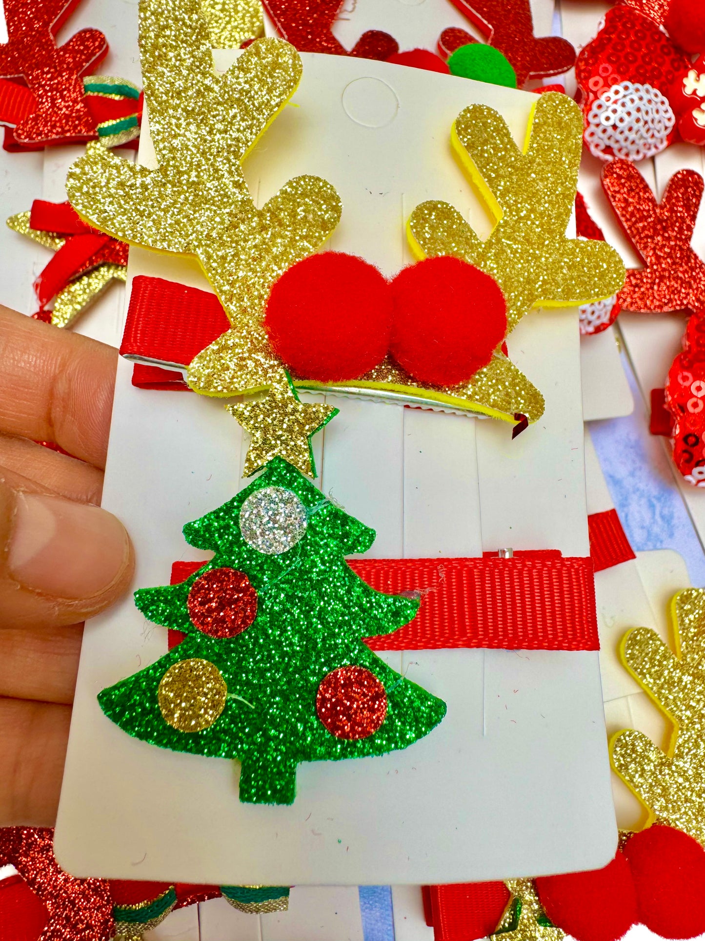 AC165A Dúo pasador árbol de Navidad para el cabello