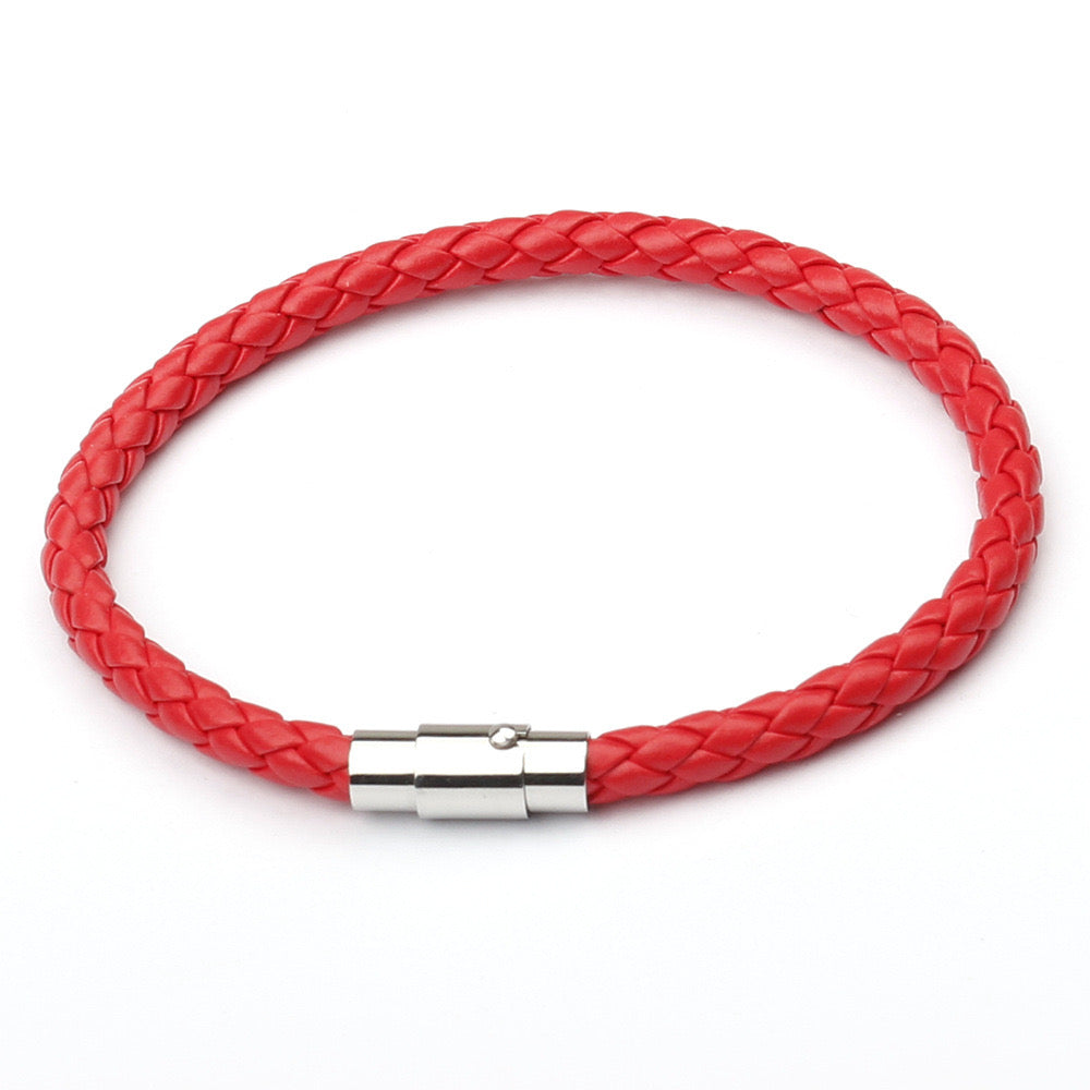 B304R Pulsera caballero cuero sintetico hebilla acero inoxidable magnetica