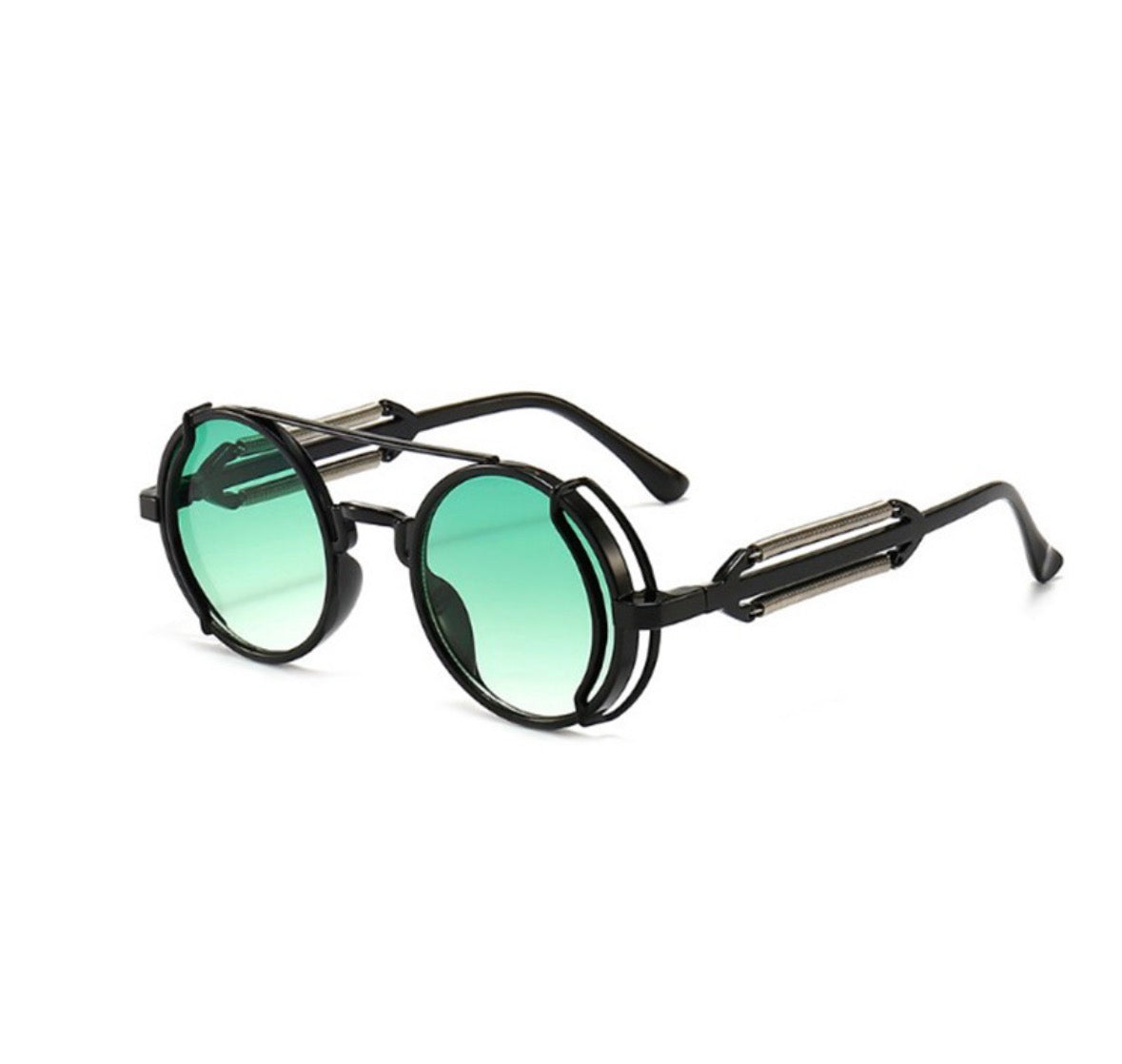 Lent14 Lentes de sol steampunk doble redondo