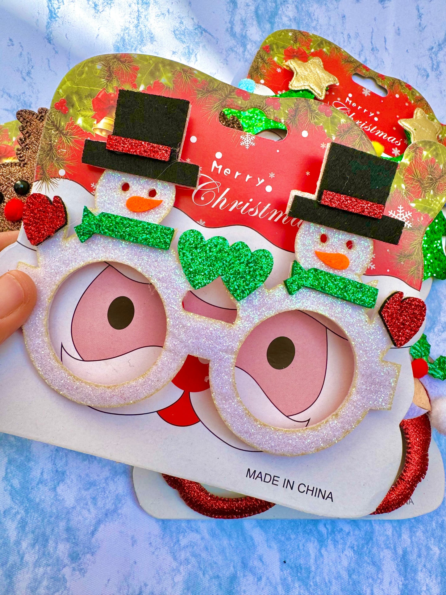 AC157M Lentes navideños muñeco de nieve niño/adulto unitalla