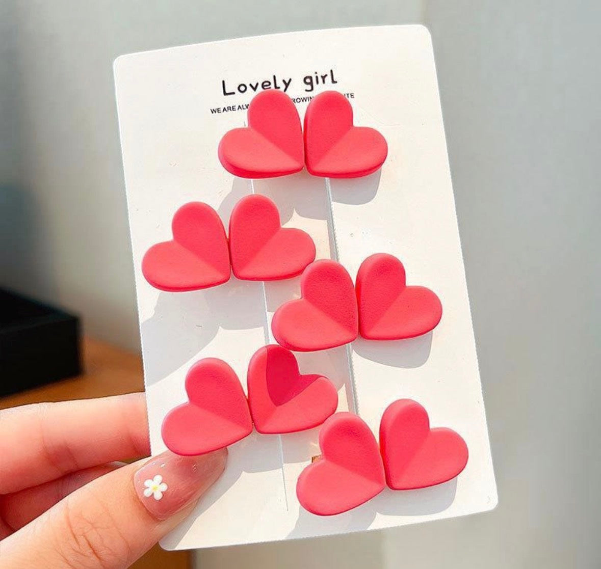 Ac93 pinzas para el cabello corazón rosa incluye 5 piezas