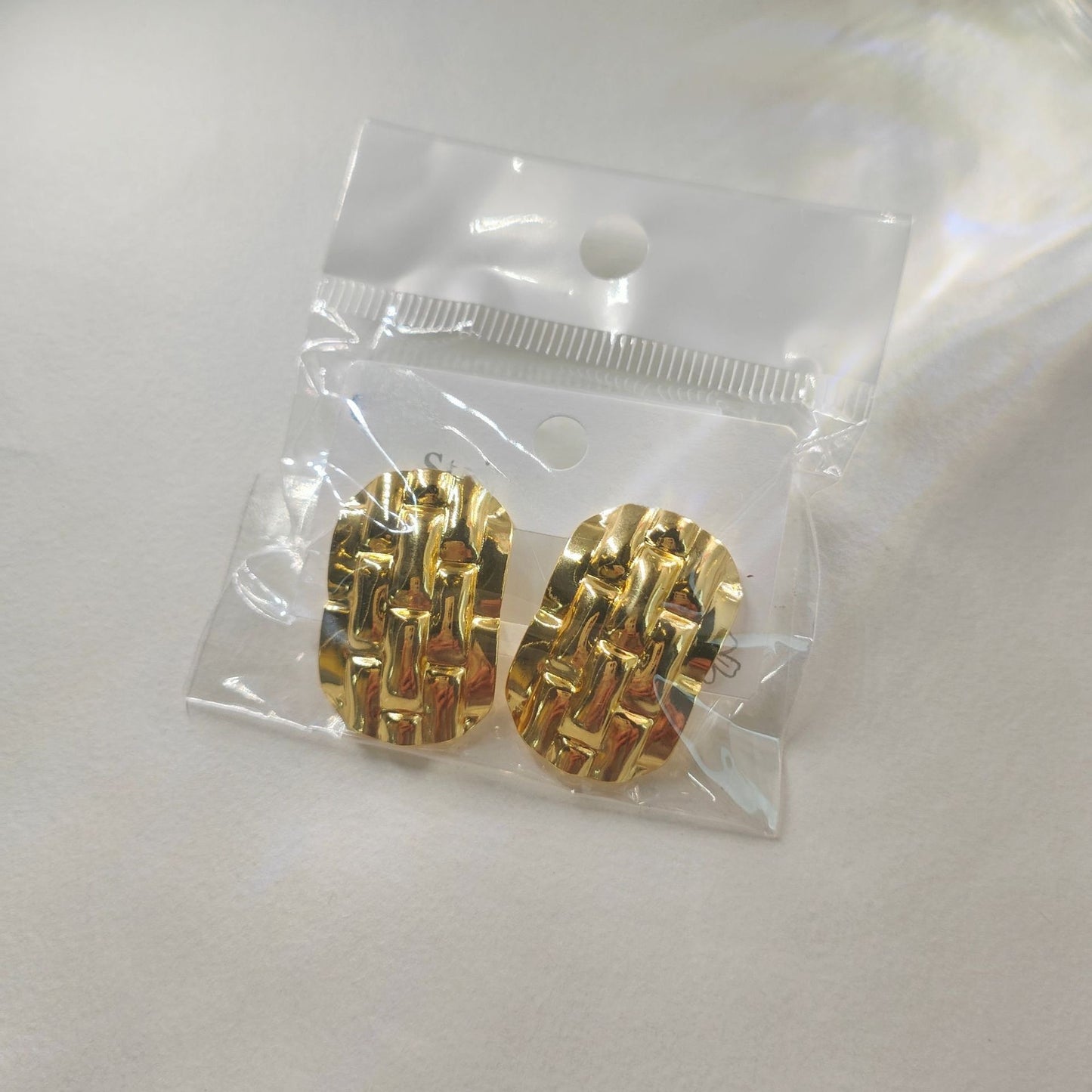 E5026 Aretes dorados acero inoxidable 4cm