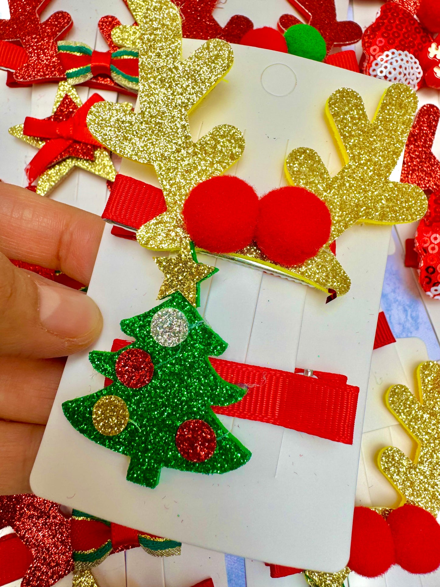 AC165A Dúo pasador árbol de Navidad para el cabello