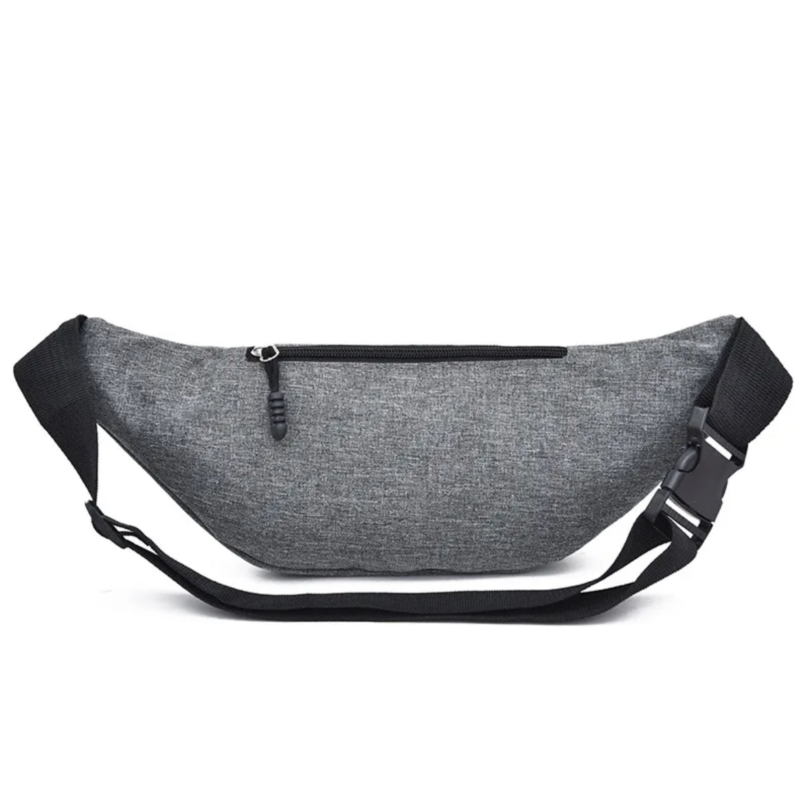 CR74 Bolso caballero gris Oxford cremallera ancho 10cm altura 14cm y longitud 28cm correa ajustable
