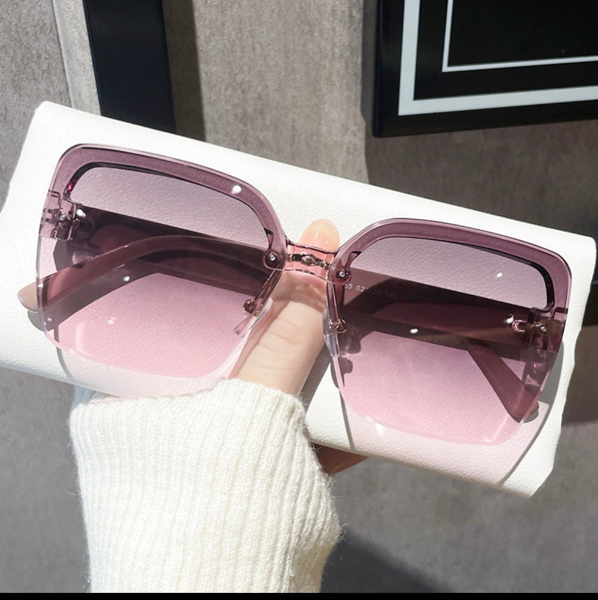 GF14 gafas de sol media montura vintage casual para mujer