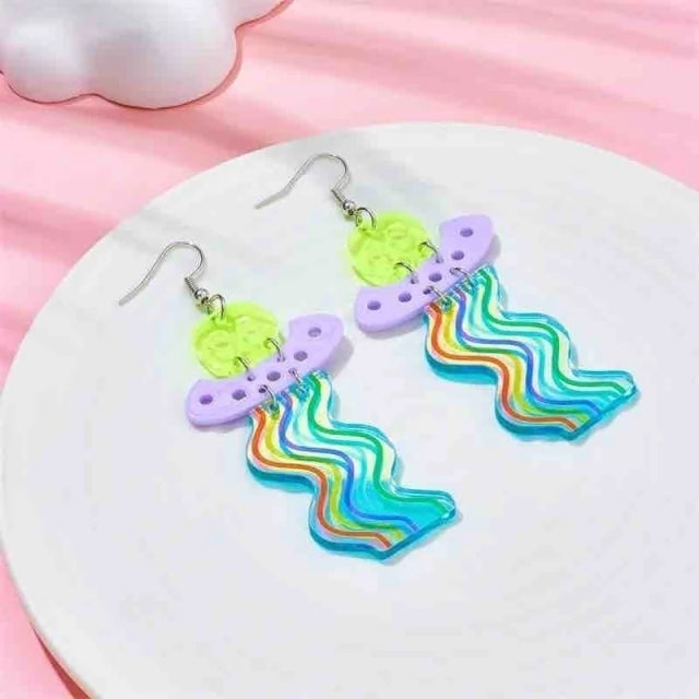 Aretes E30 Acrílico Nave Espacial Alien