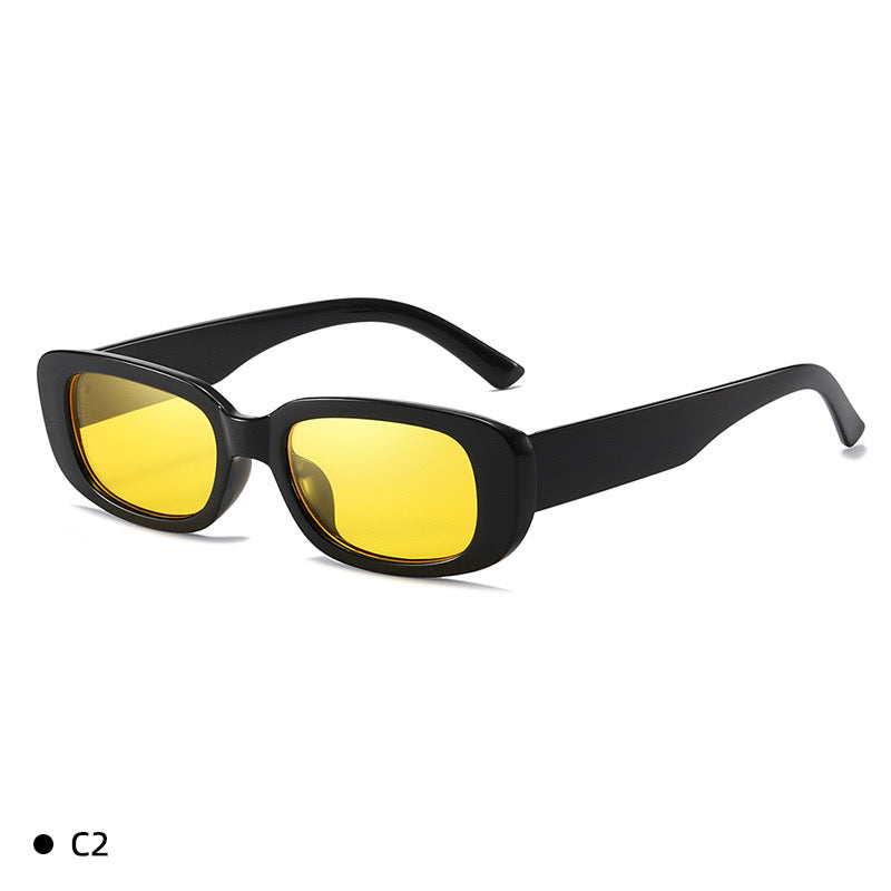 GF50 lentes rectangulares amarillos unisex