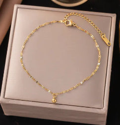 T3 tobillera dorada acero titanio 20cm