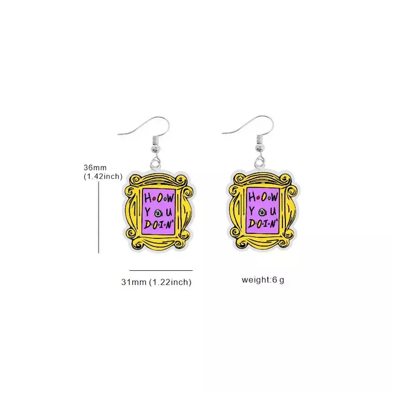 Aretes 3047 Animados Resina Plástica Ganchillo