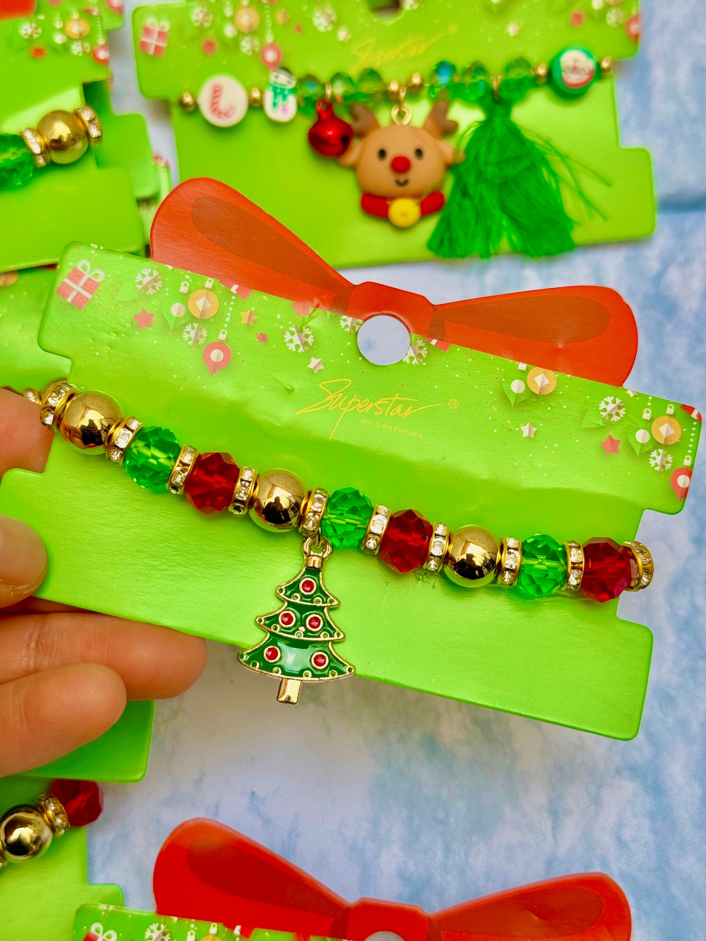 B136C Pulsera Navidad árbol hermosa