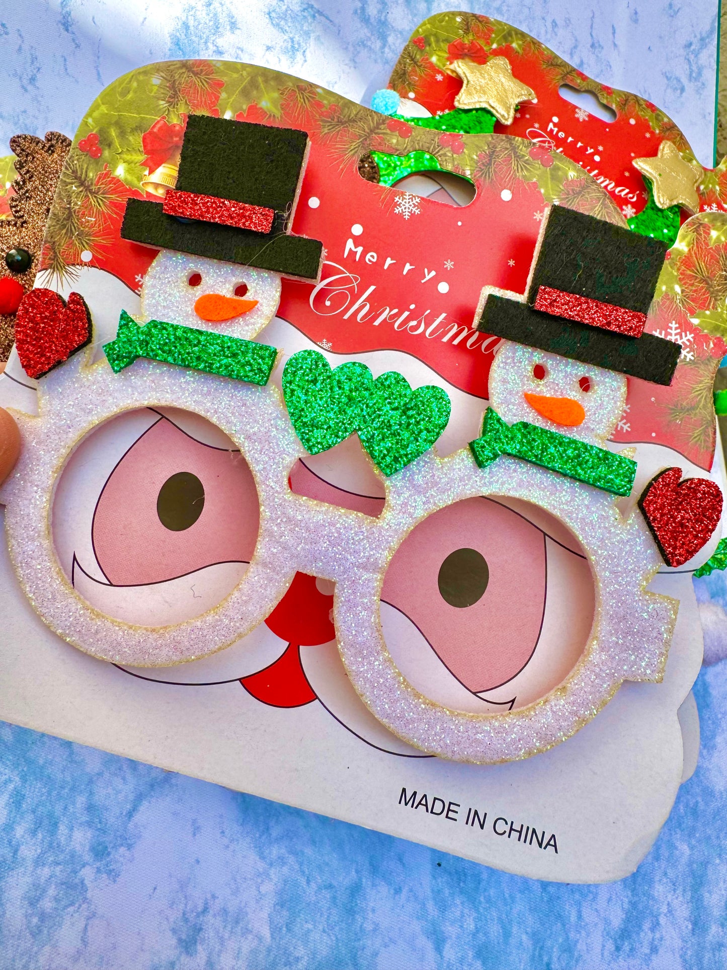 AC157M Lentes navideños muñeco de nieve niño/adulto unitalla