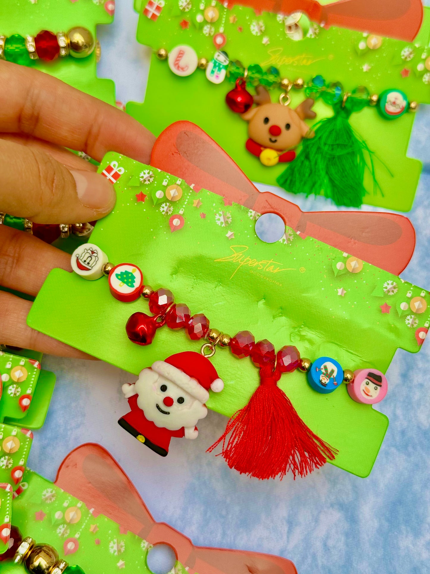 B138S Pulsera Navidad santa claus piedras artilugios