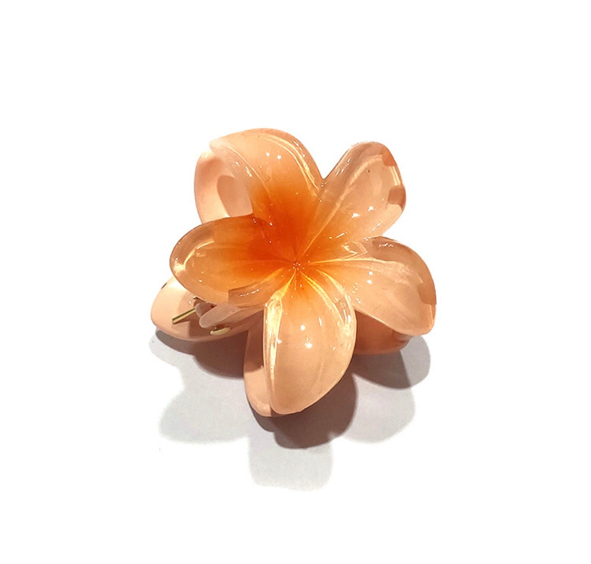SY06 Pinza para el cabello flor naranja plástico 4.5cm