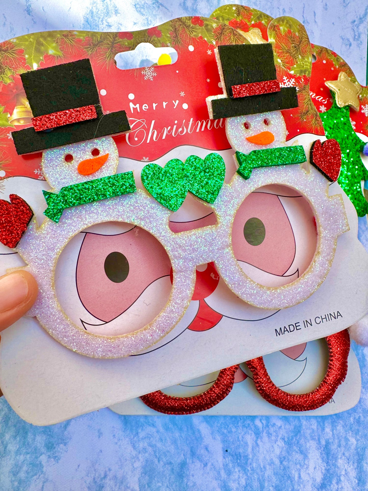AC157M Lentes navideños muñeco de nieve niño/adulto unitalla