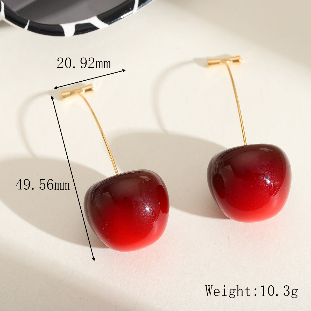 E4688 Aretes cereza roja Sonoma cobre 6cm