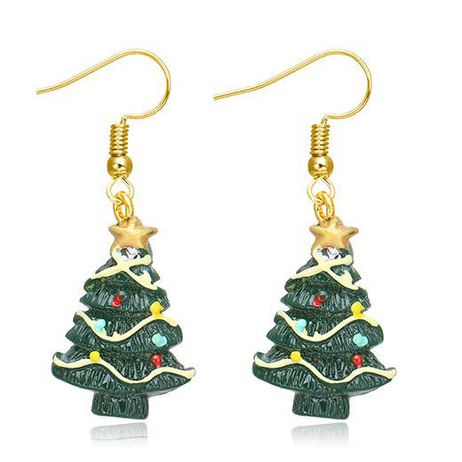 E4350 Aretes árbol de Navidad aleacion 2.8cm