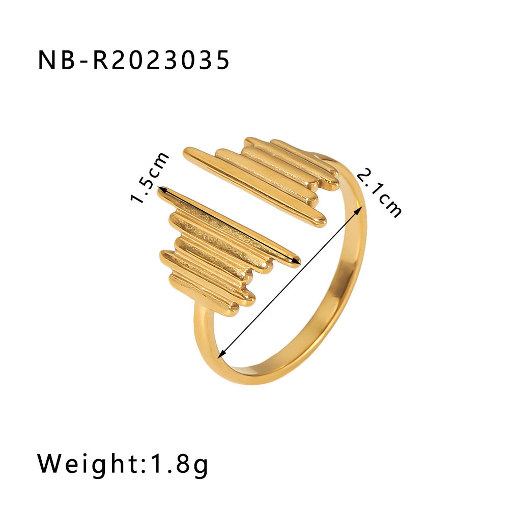 A112 Anillo acero inoxidable chapado en oro 18k abierto