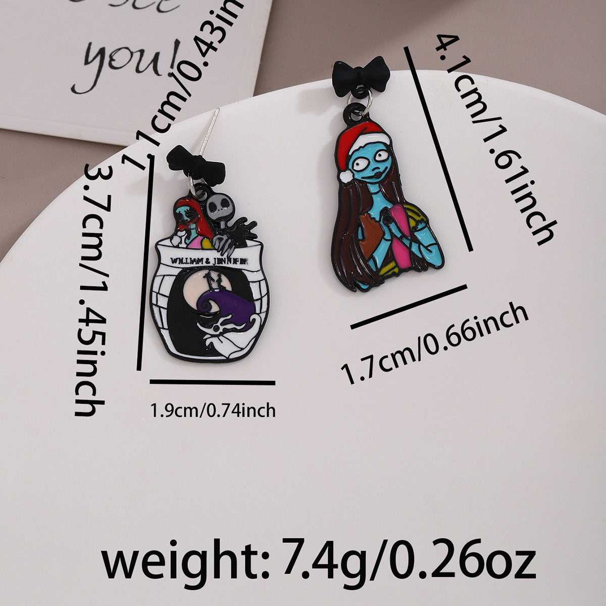 E3777 Aretes Sally Halloween 4.5cm aleacion