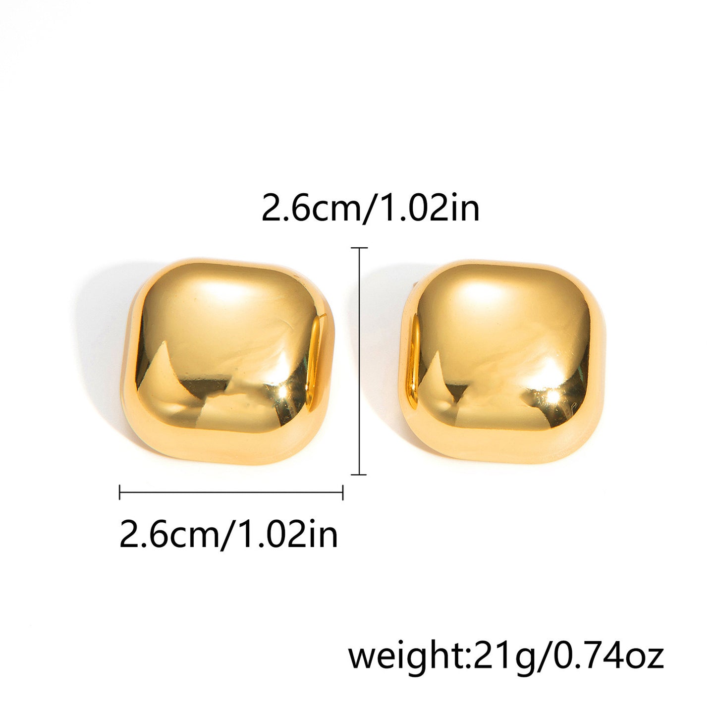 E2699 Aretes cuadro acero inoxidable 3cm