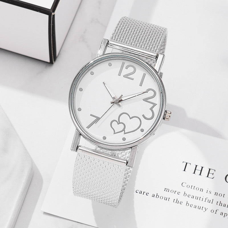 R119P Reloj plateado material de correa gel de silice