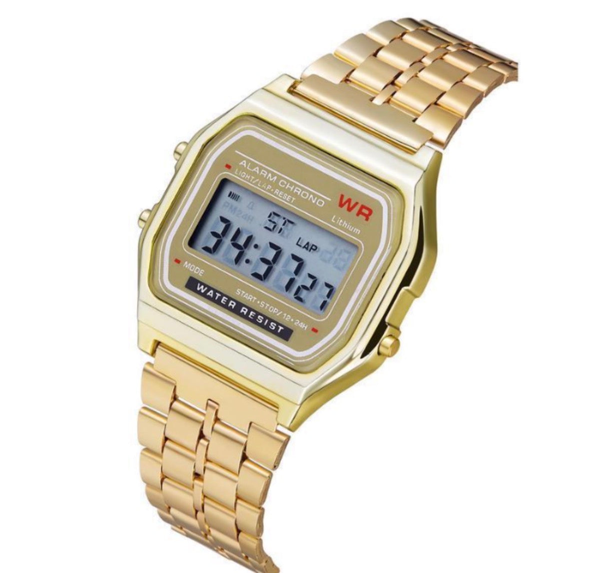R172 reloj digital dorado unisex