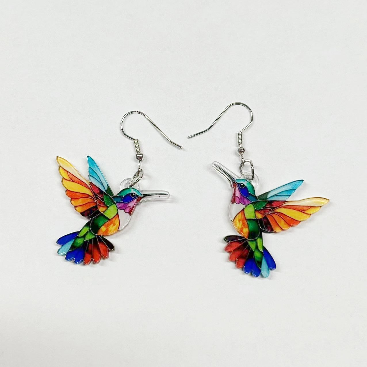 E2404 Aretes colibri acrilico 3cm