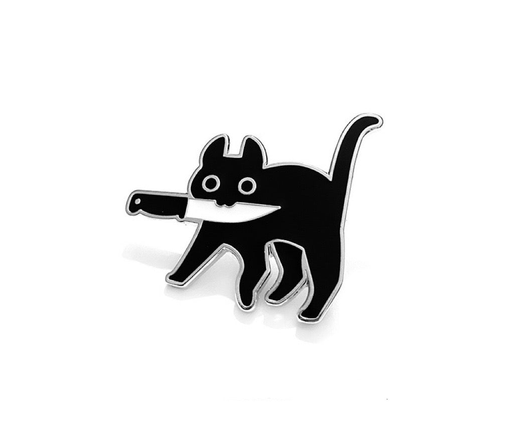 P72 Pin para ropa gato negro 3cm