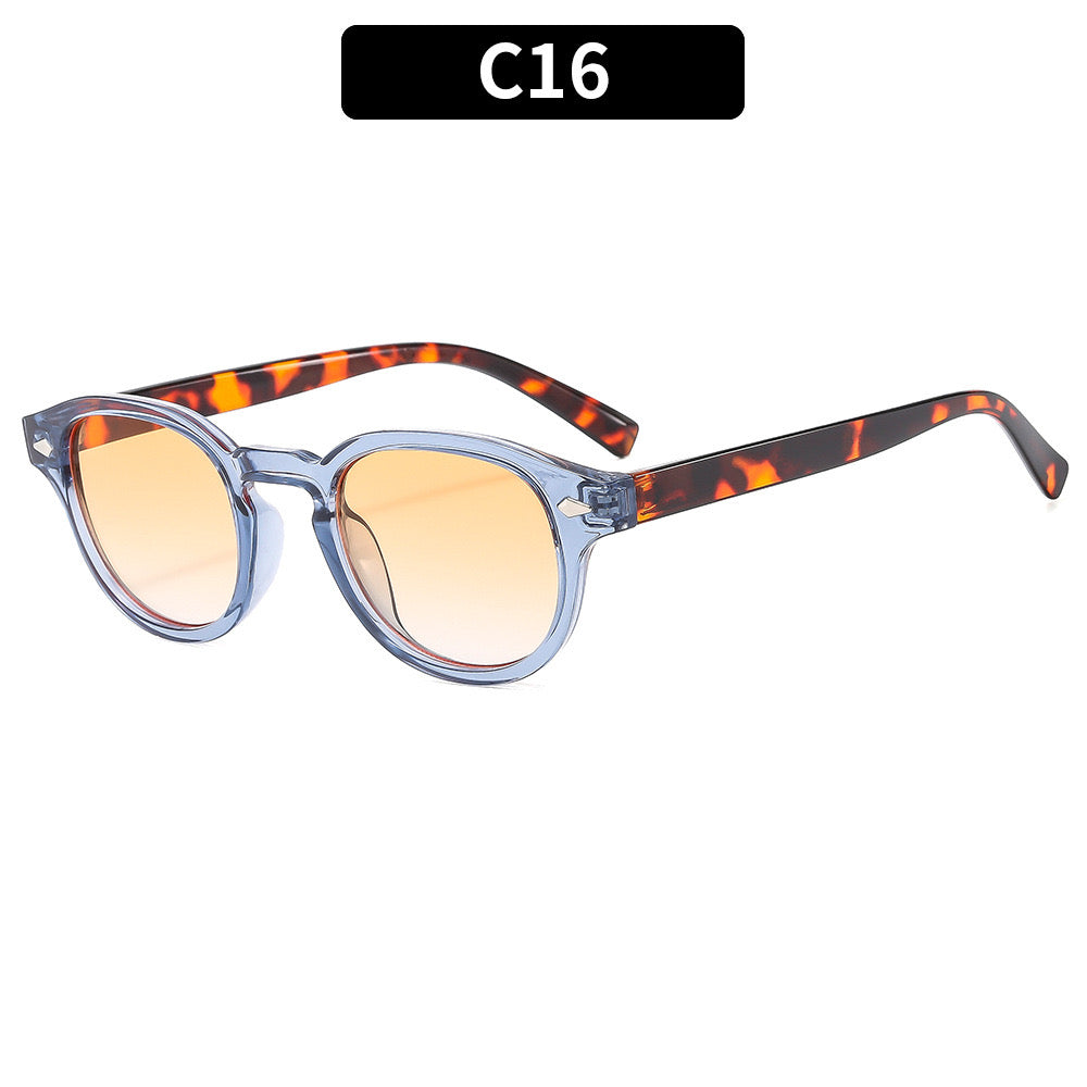 L155 Lentes de sol transparente azul naranja degradado