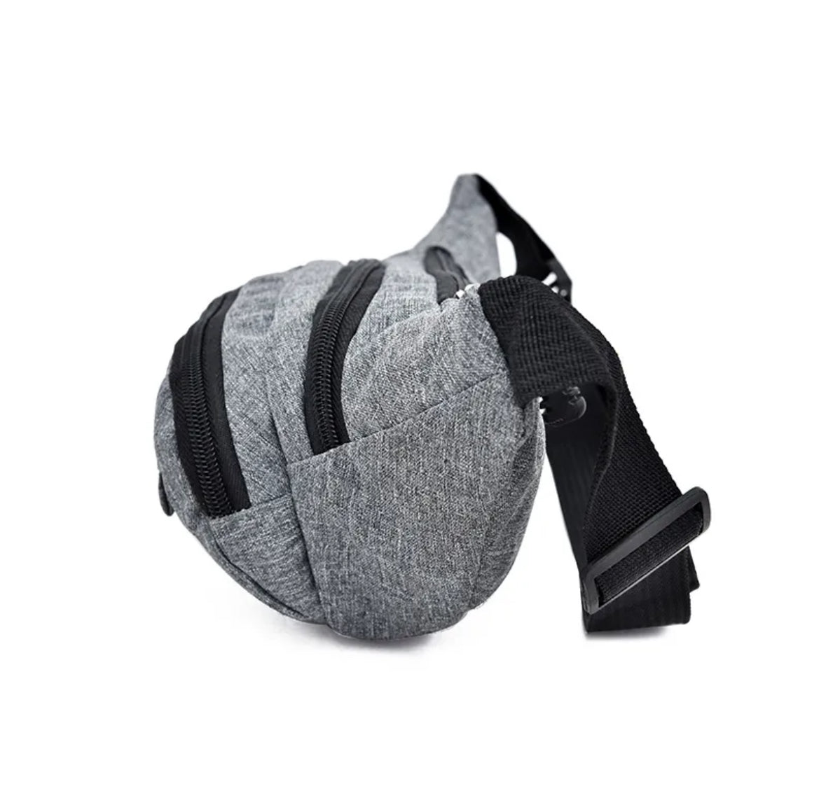 CR74 Bolso caballero gris Oxford cremallera ancho 10cm altura 14cm y longitud 28cm correa ajustable