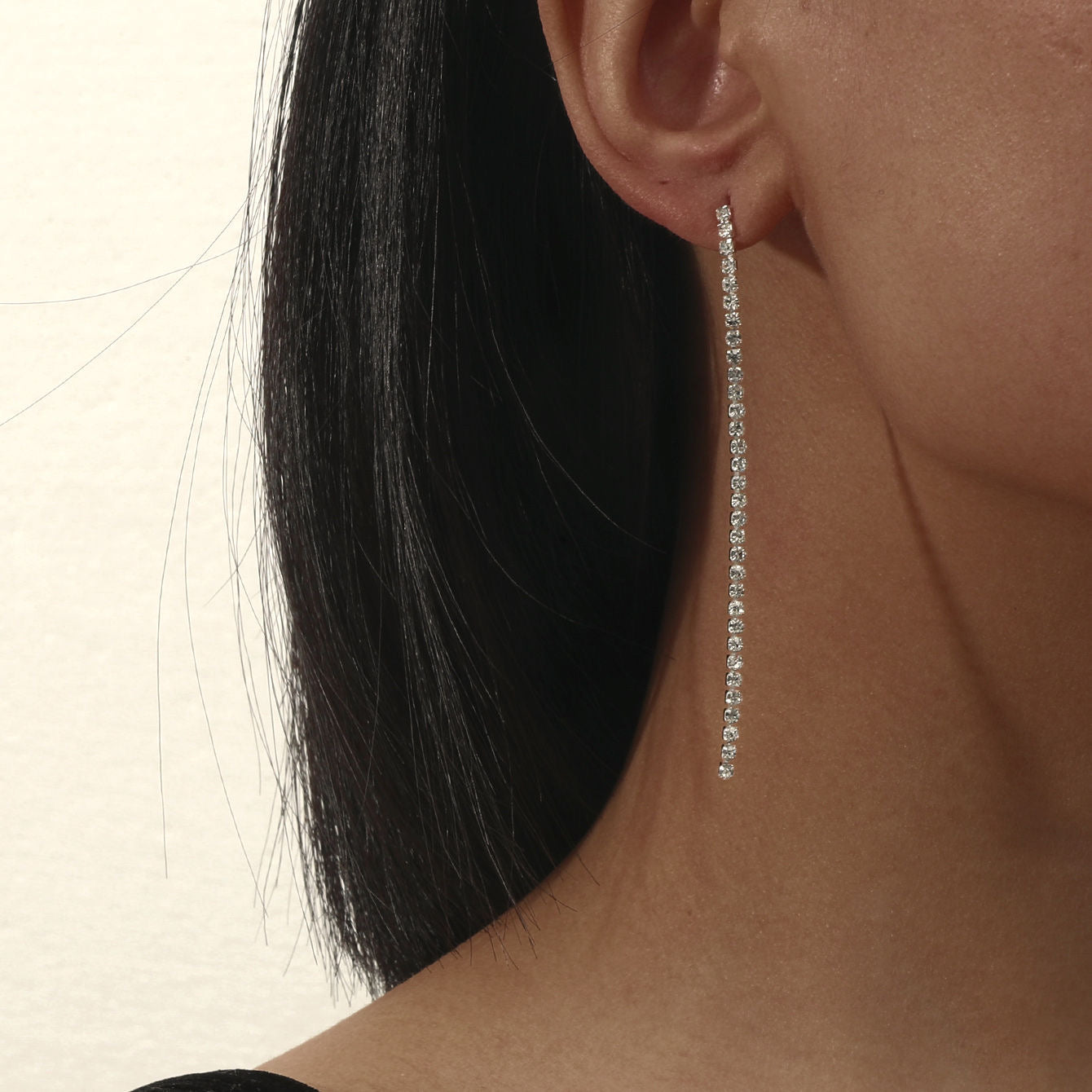 E5811 Aretes colgantes brillantes elegantes aleacion 8cm