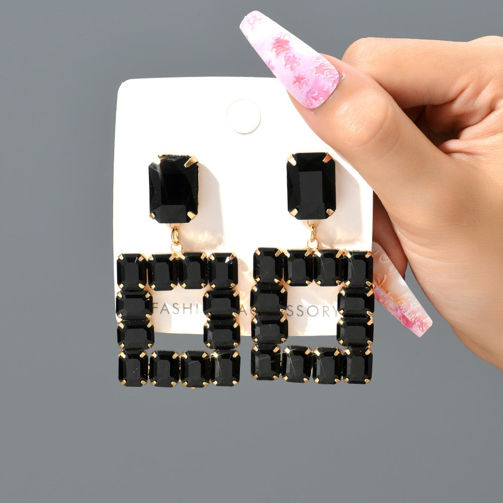 E3051N Aretes cristal cobre aleacion 6cm