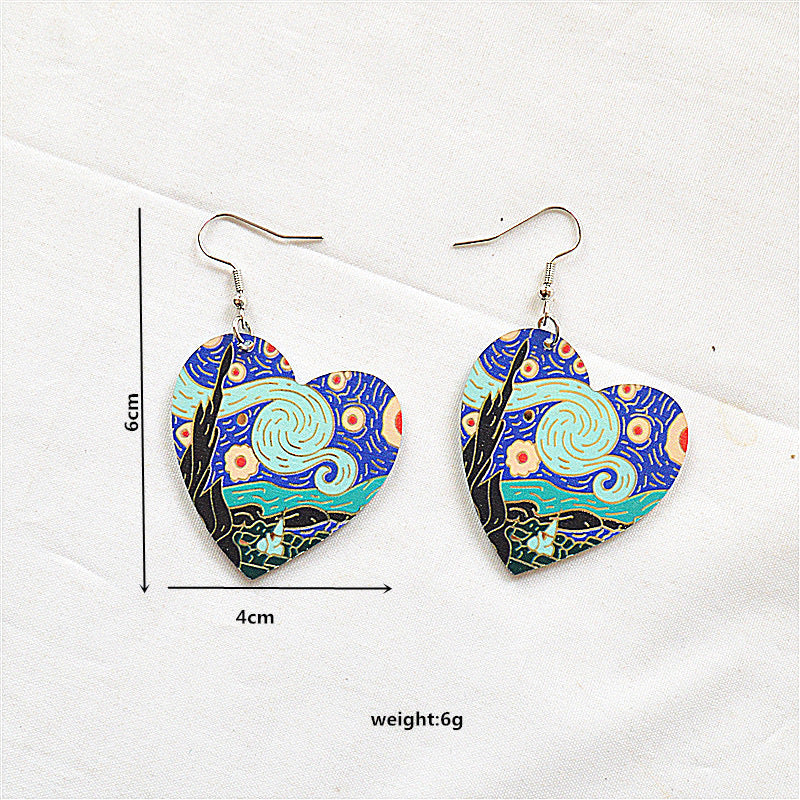 E3324 Aretes corazon obra de arete acrilico 5cm