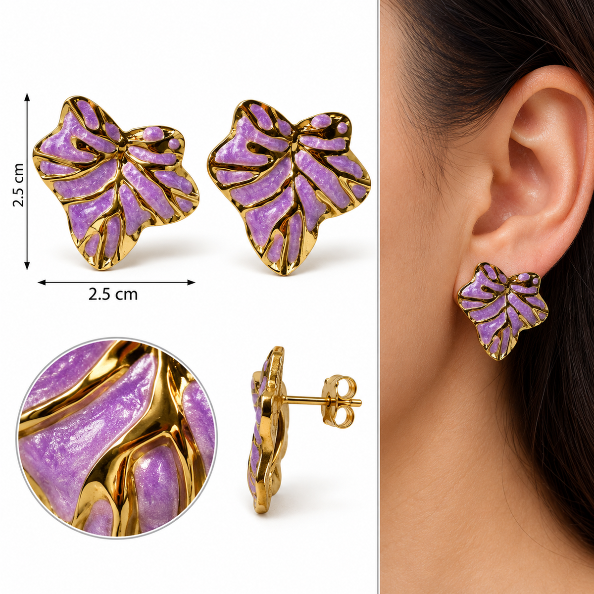 E018 Aretes acero inoxidable 304 esmaltado