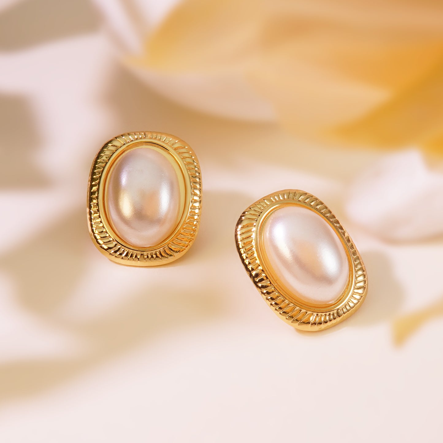 E2506 Aretes perla acero inoxidable 2.5cm