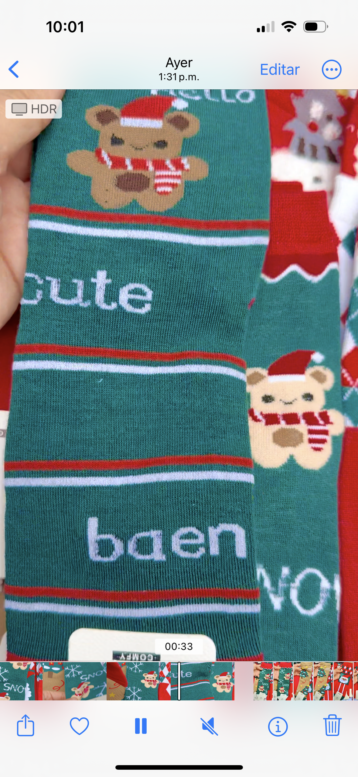 Calcetines Navidad largo unitalla de algodon verde