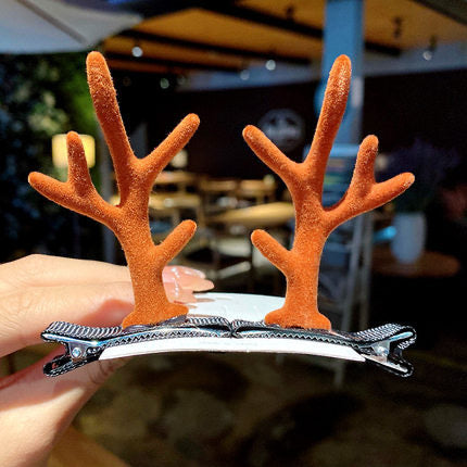 AC170C Par Pinzas Cuernos de reno Navidad accesorios para el cabello