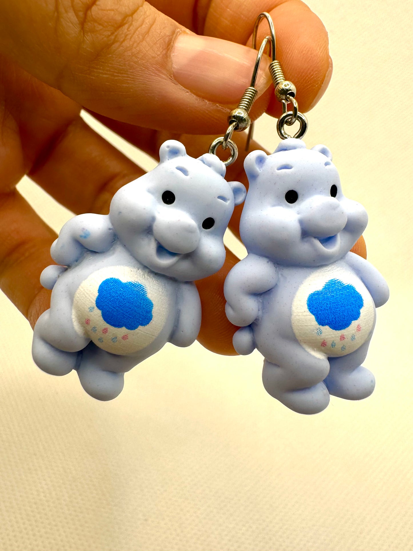 E956 Aretes Azules Oso Cariñosito