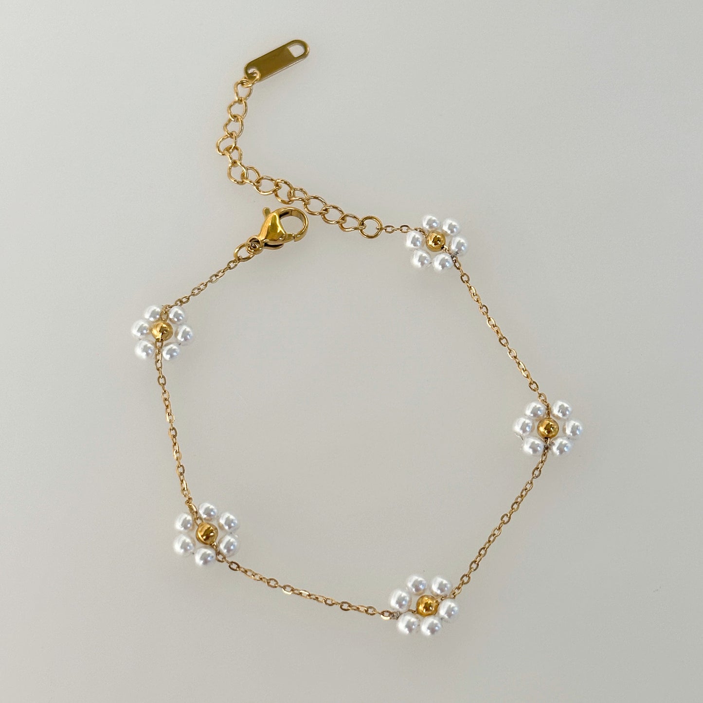 B178 Pulsera flores acero de titanio
