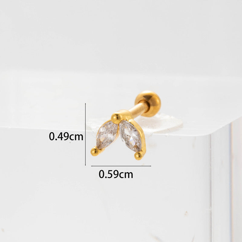 E2640 Arete piercing para la oreja acero inoxidable 0.49cm
