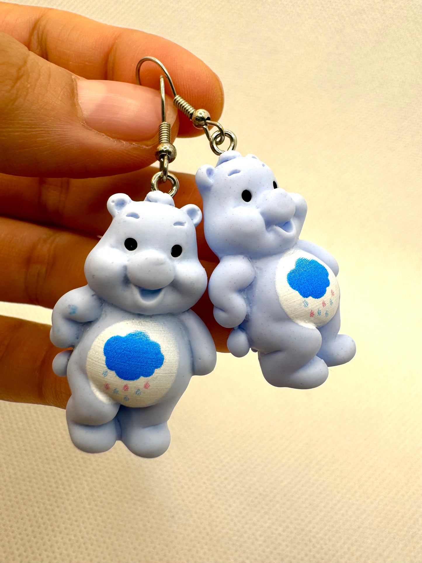 E956 Aretes Azules Oso Cariñosito