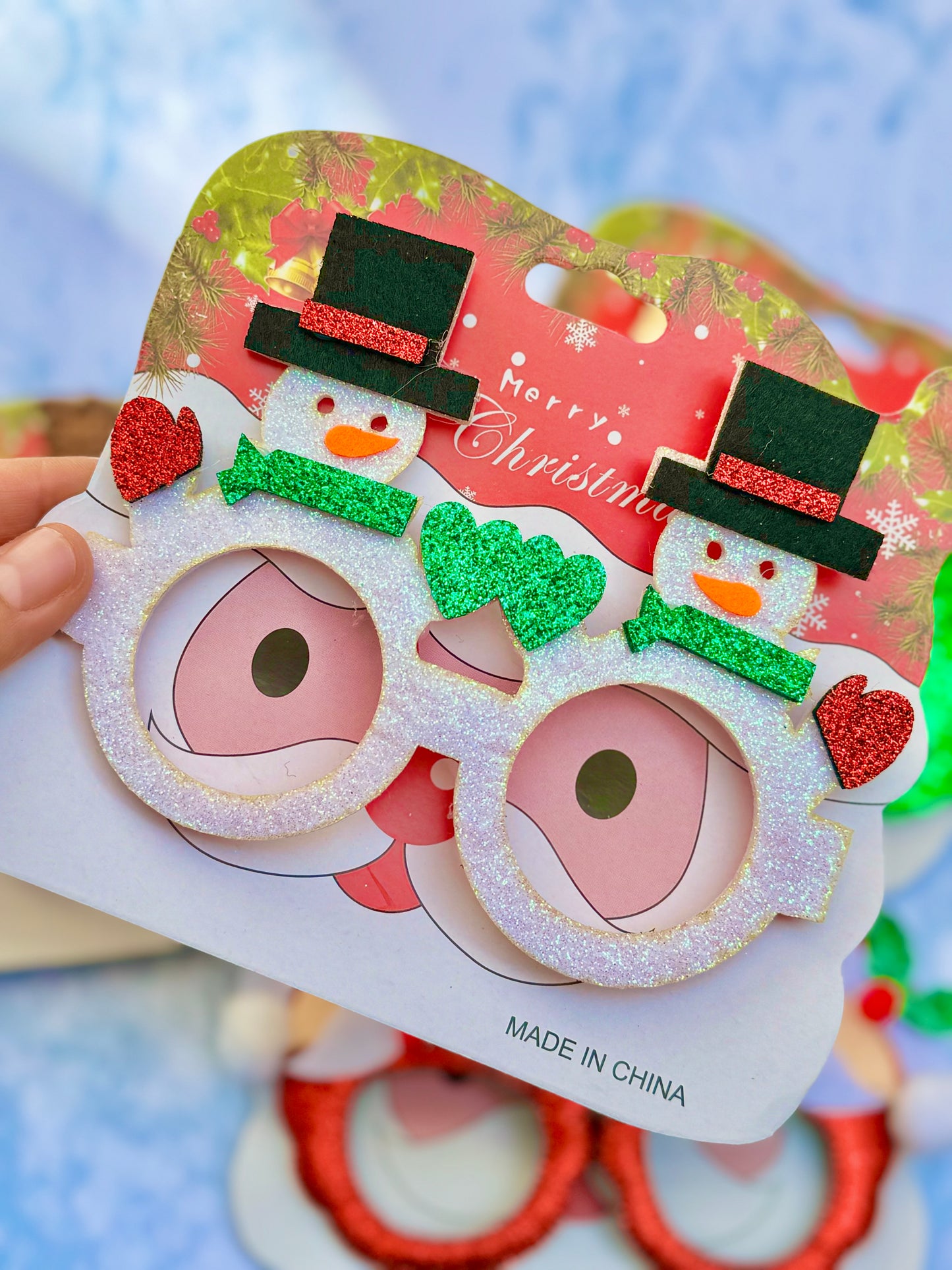 AC157M Lentes navideños muñeco de nieve niño/adulto unitalla