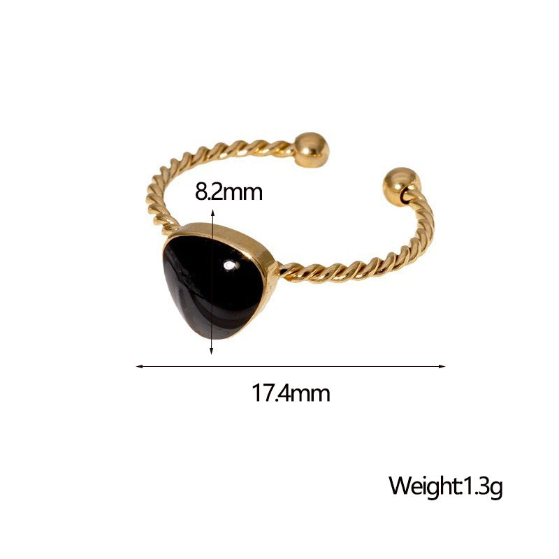 A140 Anillo acero inoxidable chapado en oro 18k abierto 0.8cm dije