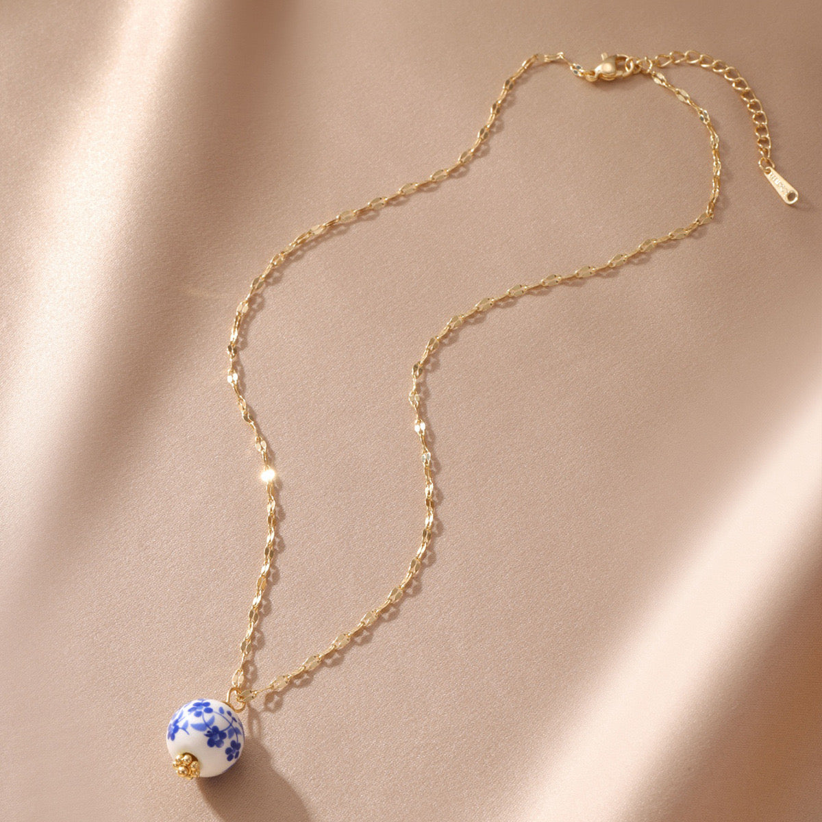 C1014 collar dije de ceramica , estilo porcelana acero Inoxidable 21 cm de largo 2 cm Dije