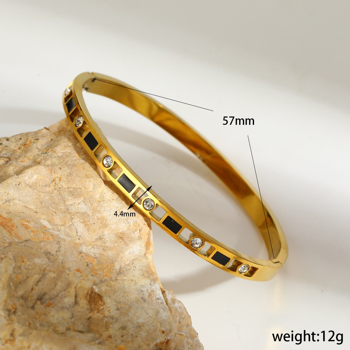 B905 Brazalate dorado con cristales acero inoxidable 304
