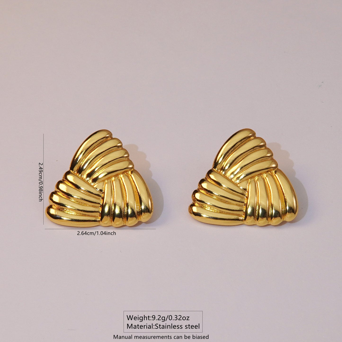 E2829 Aretes triangulo acero inoxidable 3cm