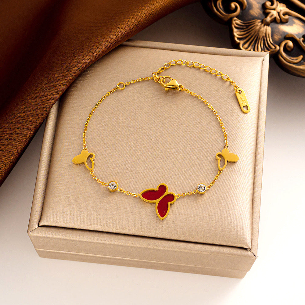 B162 Pulsera mariposa acero de titanio
