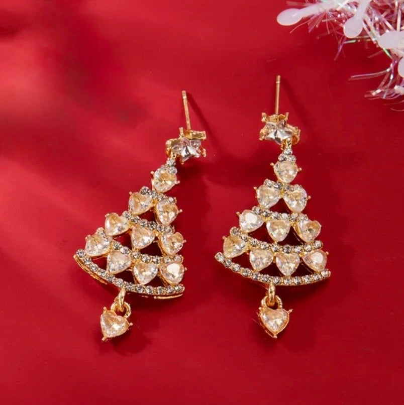 E4455 Aretes arbol de navidad aleacion 3.5cm