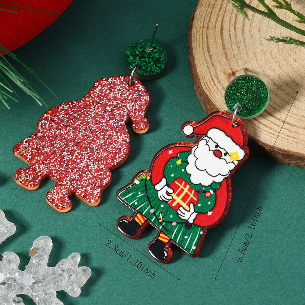 E4413 Aretes santa claus acrílico 5.3cm